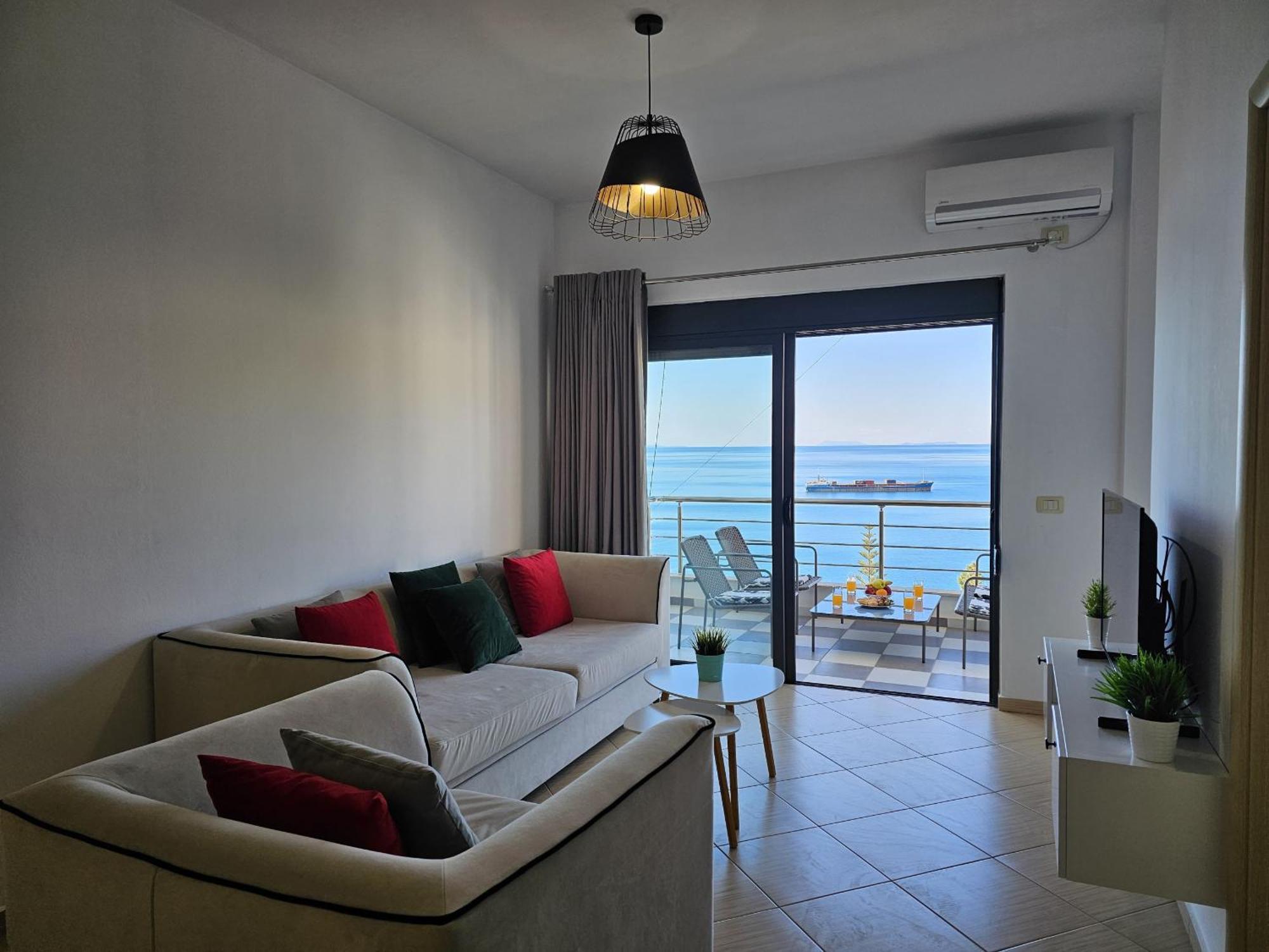 Sunset Tarraces Apartment Sarande Bagian luar foto
