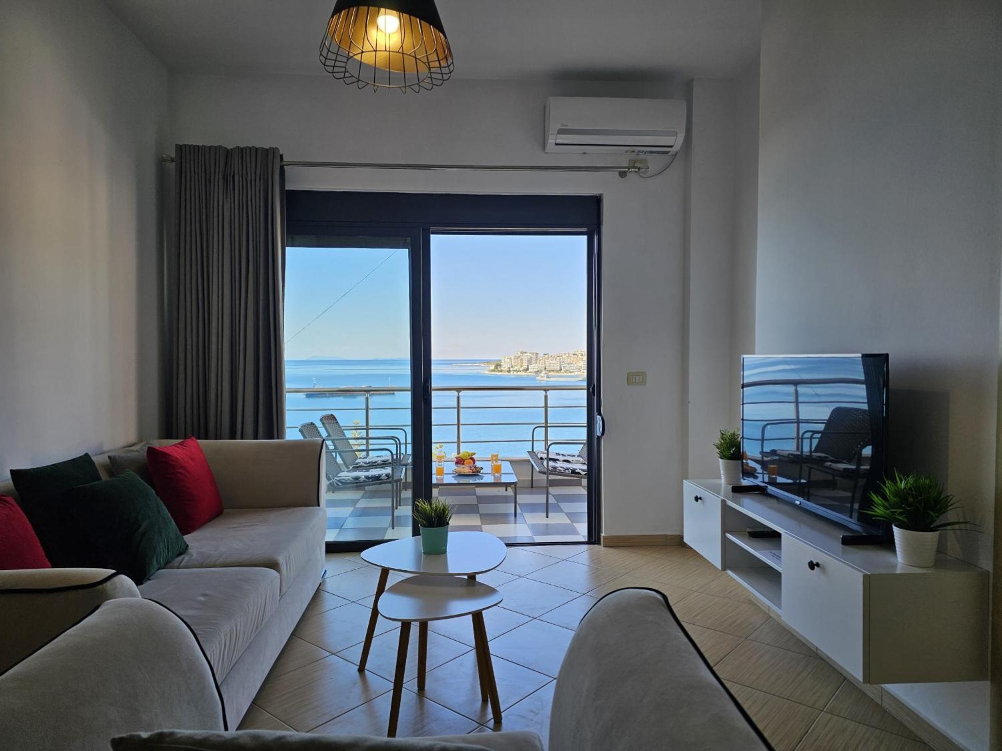 Sunset Tarraces Apartment Sarande Bagian luar foto