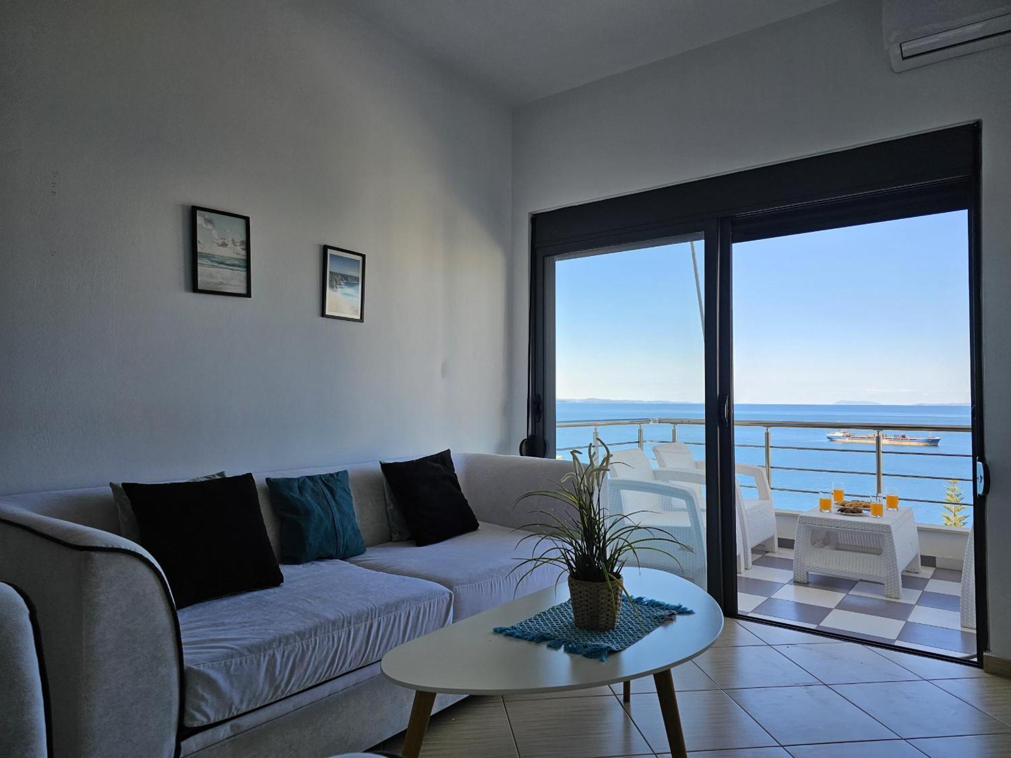 Sunset Tarraces Apartment Sarande Bagian luar foto