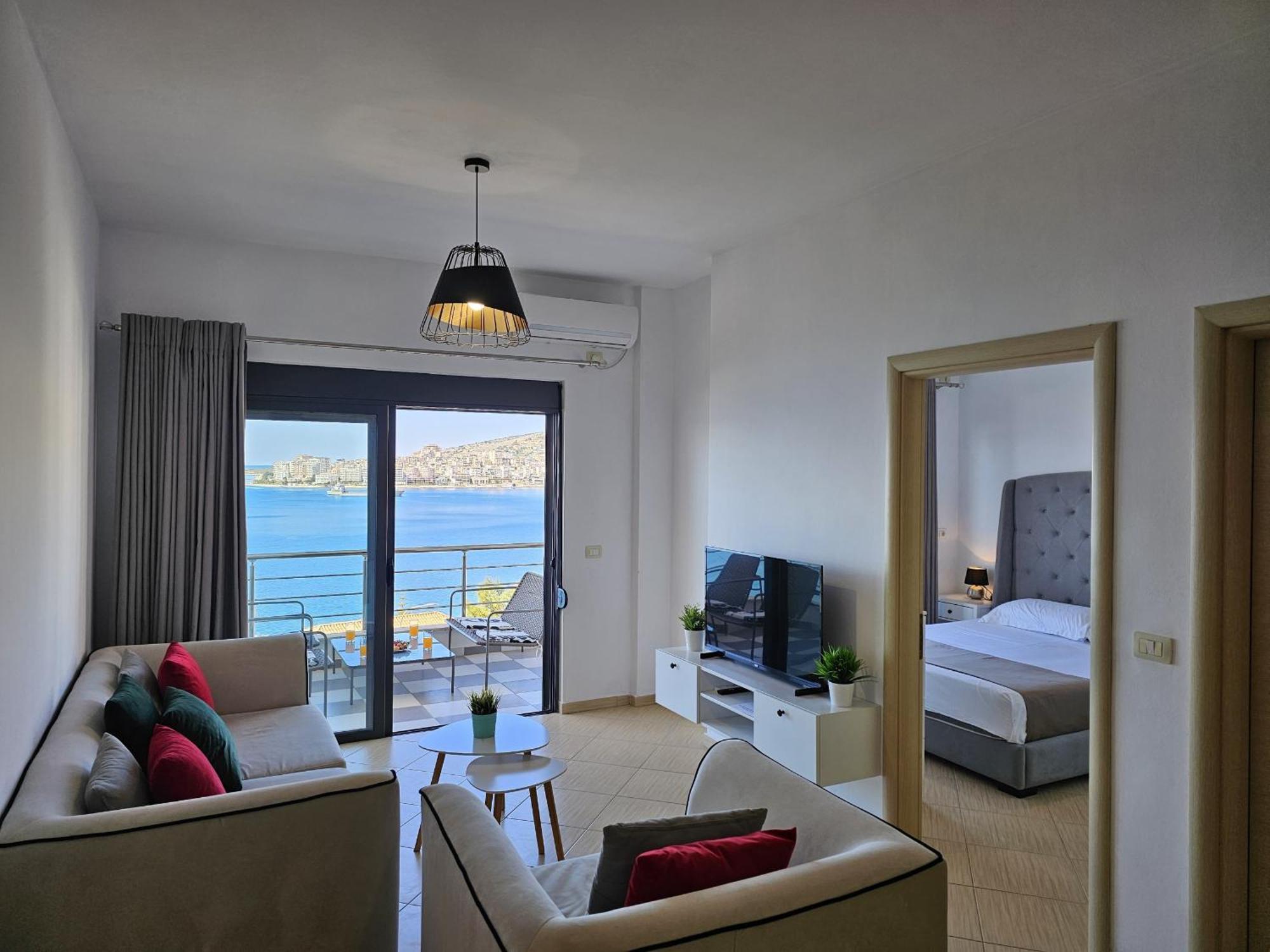Sunset Tarraces Apartment Sarande Bagian luar foto